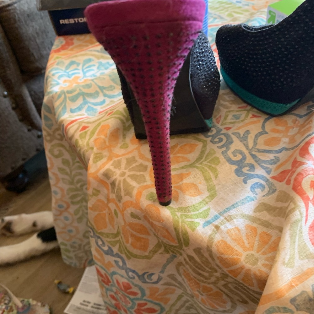 Multicolored Platform Heels - image 2